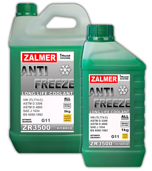 Антифриз ZALMER ZR3500 G11 (зеленый) универсальный до -35С