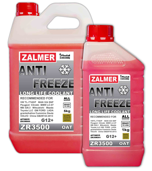 Антифриз ZALMER ZR3500 G12+ (красный) универсальный до -35С